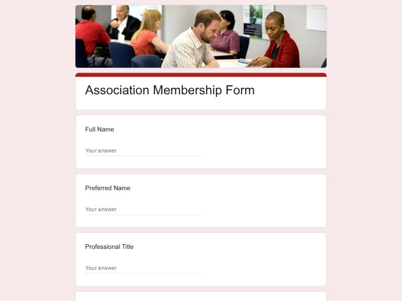 Association Membership Form