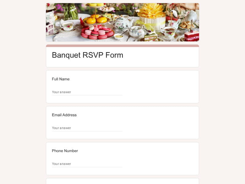 Banquet RSVP Form