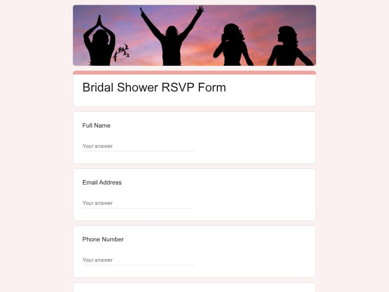 Bridal Shower RSVP Form