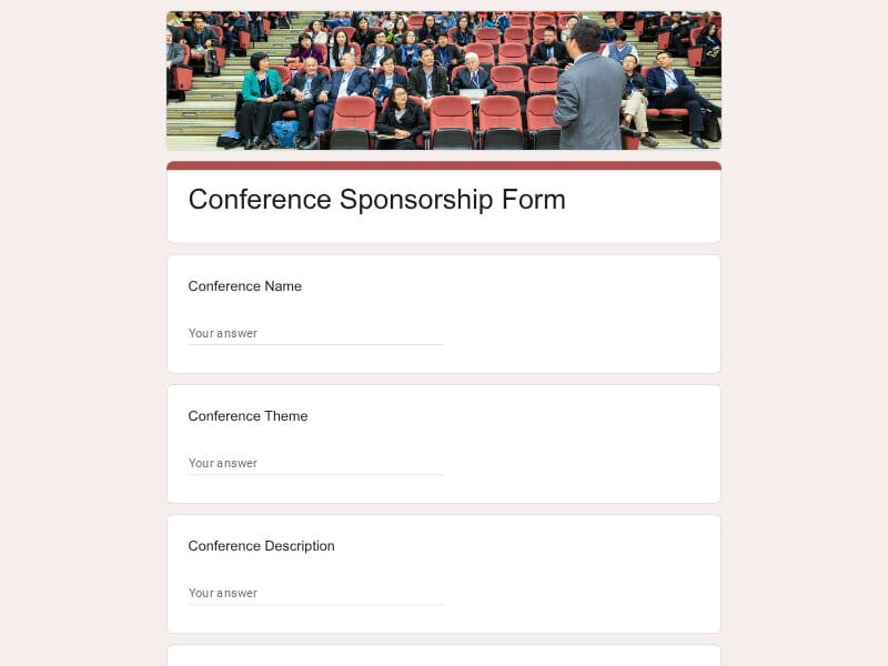 Conference Sponsorship Form