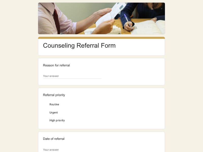 Counseling Referral Form