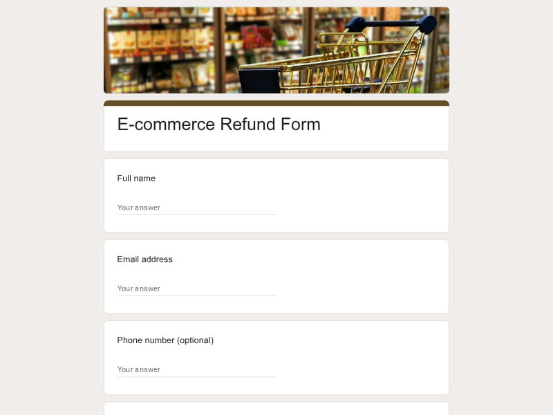 E-commerce Refund Form