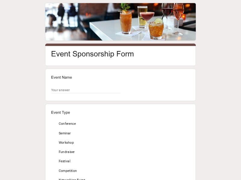 Event Sponsorship Form