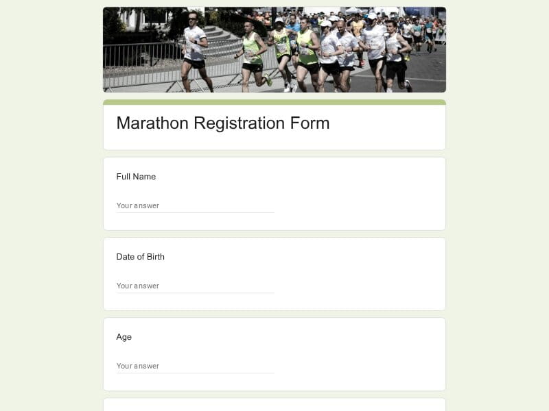 Marathon Registration Form