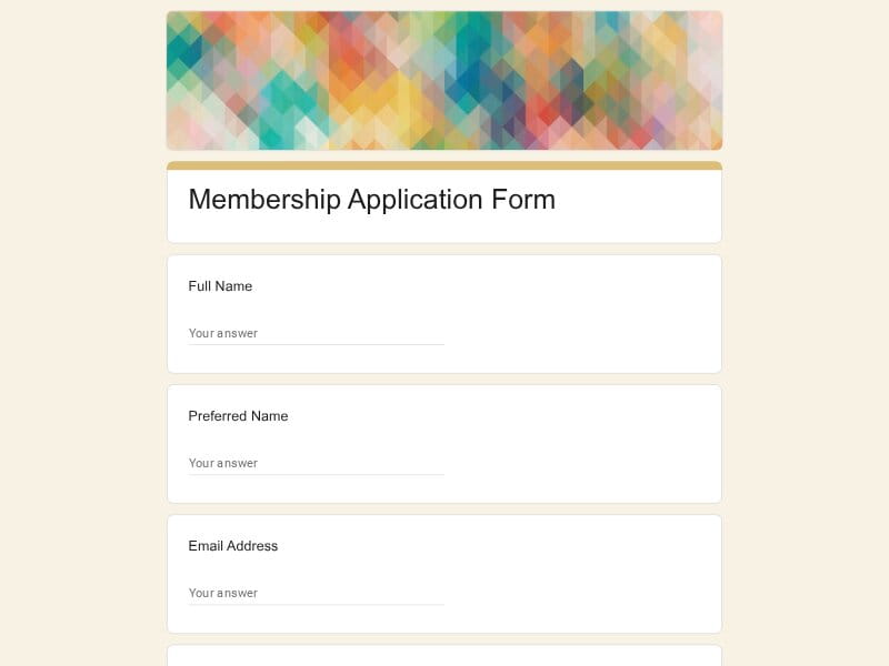 Membership Application Form