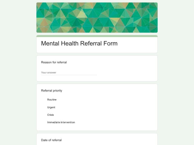 Mental Health Referral Form