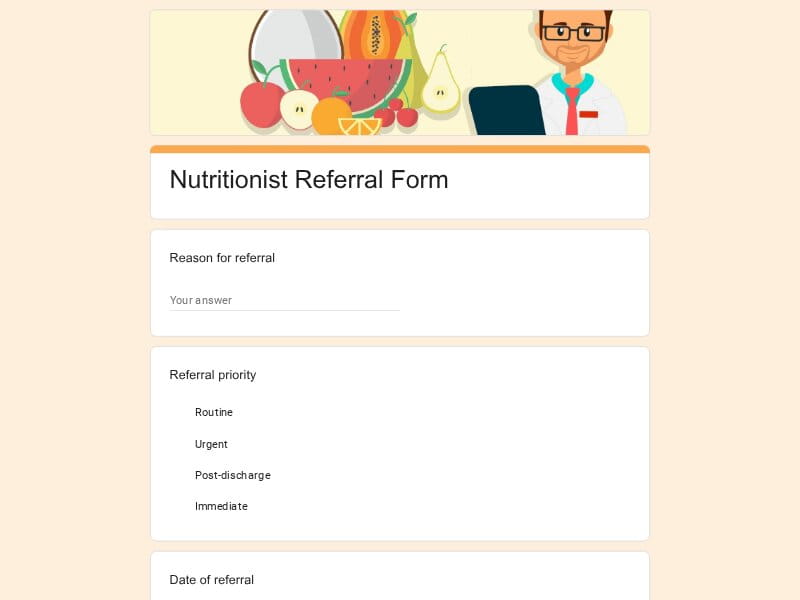 Nutritionist Referral Form