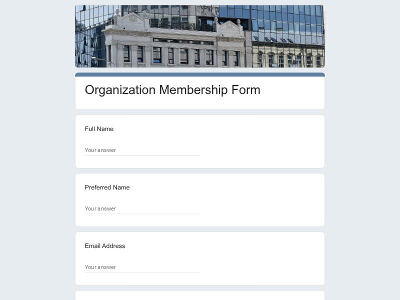 Organization Membership Form