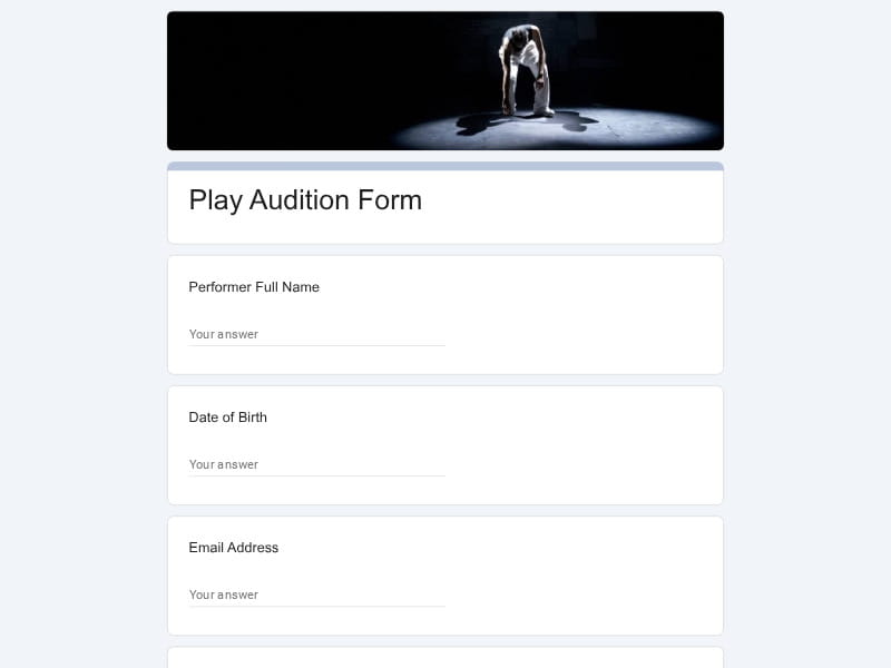 Play Audition Form