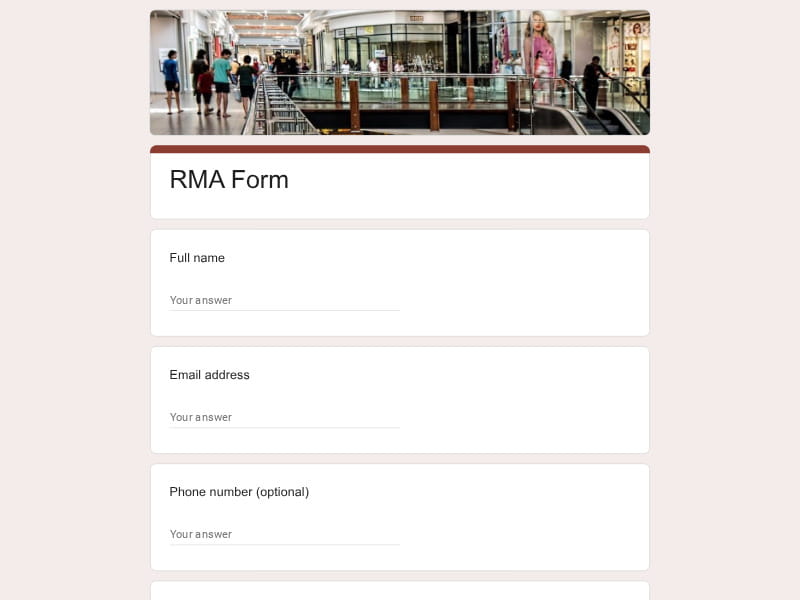 RMA Form