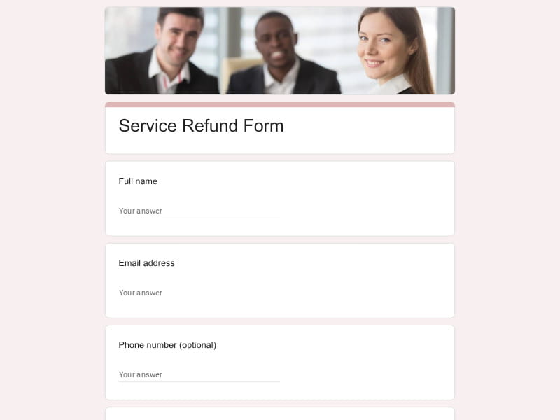 Service Refund Form