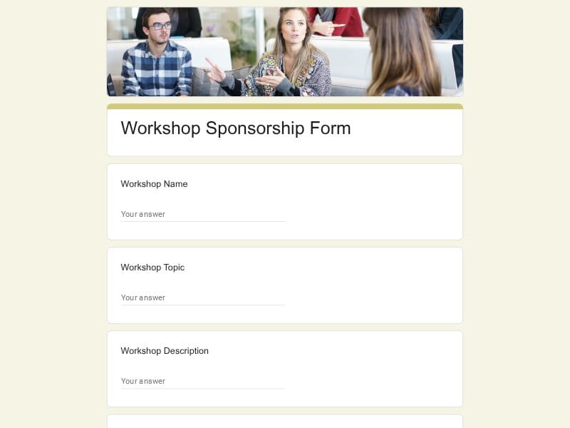 Workshop Sponsorship Form